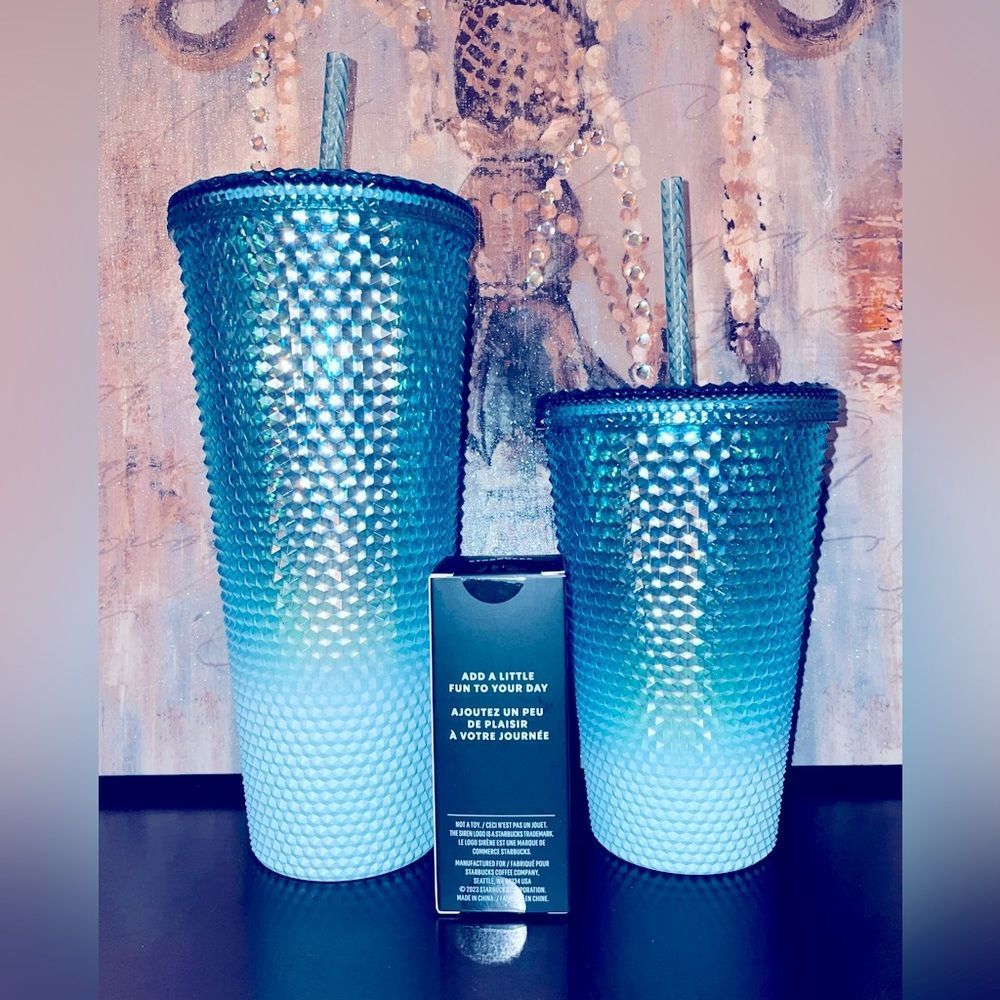 Starbucks Glacier Gradient Ombre Bling Studded Vent, Keychain & Grande Tumbler - Picture 5 of 5